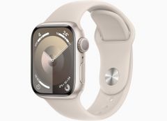 Apple Watch Series 9 GPS 41mm Starlight Aluminum Case with Starlight Sport Band - S/M