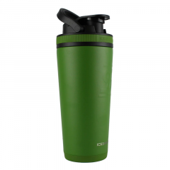 26oz Insulated Stainless Steel Shaker Bottle- Shaker lid w/handle & agitator-Green