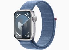 Apple Watch Series 9 GPS 41mm Silver Aluminum Case with Winter Blue Sport Loop