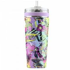 IceShaker 26oz Insulated Stainless Steel Shaker Bottle- Flex Lid w/Straw-Graffiti