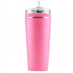 IceShaker 26oz Insulated Stainless Steel Shaker Bottle- Flex Lid w/Straw-Pink