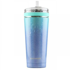 IceShaker 26oz Insulated Stainless Steel Shaker Bottle- Flex Lid w/Straw-OceanBreeze