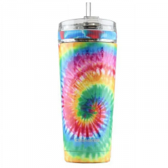 IceShaker 26oz Insulated Stainless Steel Shaker Bottle- Flex Lid w/Straw-Tie Dye