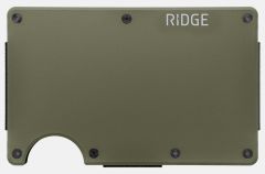 The Ridge Aluminum Matte Olive RFID-Blocking Wallet w/ Money Clip