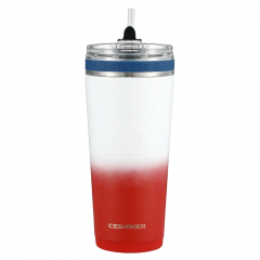 IceShaker 26oz Insulated Stainless Steel Shaker Bottle- Flex Lid w/Straw-USA