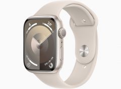 Apple Watch Series 9 GPS 45mm Starlight Aluminum Case with Starlight Sport Band - S/M