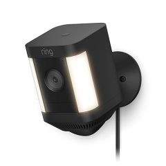 Ring Spotlight Cam Plus, Plug-in | Two-Way Talk, Color Night Vision, and Security Siren (2022 release)-Black