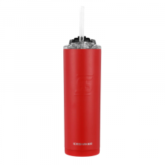 IceShaker 20oz Insulated Stainless Steel Skinny - Tumbler w/Straw & Lid-Red