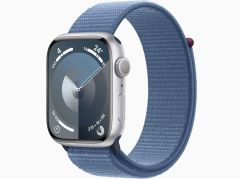 Apple Watch Series 9 GPS 45mm Silver Aluminum Case with Winter Blue Sport Loop