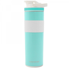 20oz Skinny Shaker Bottle - Shaker lid w/handle & agitato-Mint w/white grip