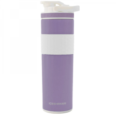 20oz Skinny Shaker Bottle - Shaker lid w/handle & agitator-Lilac w/white grip