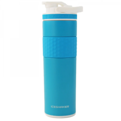 20oz Skinny Shaker Bottle - Shaker lid w/handle & agitator-Caribbean Blue