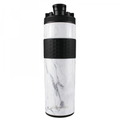 20oz Skinny Shaker Bottle - Shaker lid w/handle & agitator-White Marble