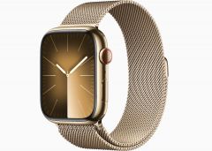 Apple Watch Series 9 GPS + Cellular 45mm Gold Stainless Steel Case with Gold Milanese Loop