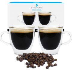 Glassware: Double Walled Espresso Turin Cup - 2 x 140ml/4.7 fl. oz with handle