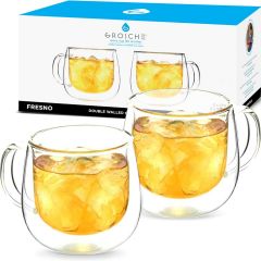 Glassware: Double walled Fresno 280 ml double walled cups with handle