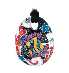 Belle Etoile Round MultiColor Cubic Zirconia studded Under the Sea Pendant - 925 Sterling Silver.