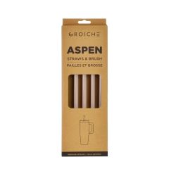 GROSCHE Aspen 40 oz 5 pack spare plastic straws - Cream White