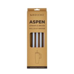 GROSCHE Aspen 40 oz 5 pack spare plastic straws- Slate Blue