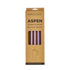 GROSCHE Aspen 40 oz 5 pack spare plastic straws - Lavender