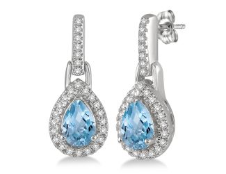 Pear Shaped Aquamarine Earrings