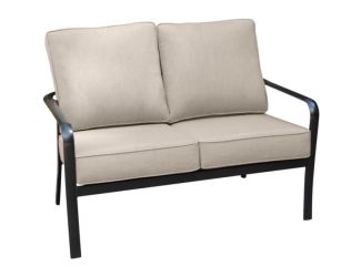 Cortino Commercial-Grade Aluminum Loveseat with Plush Sunbrella Cushions