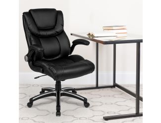 High Back Black LeatherSoft Executive Swivel Chair with Double Layered Headrest