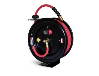 Enclosed Spring Pneumatic Hose Reel with 50-Foot 1/2-Inch ID Hose