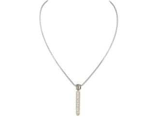 Celebration Petite Pav Bar Necklace. Length: 16"-18" adjustable Pendant: 1-1/2"L x 3/16"W