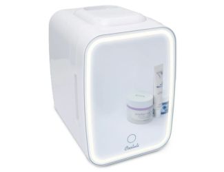 Glow 4L Mini Skincare Fridge w/ Mirror & LED Light White
