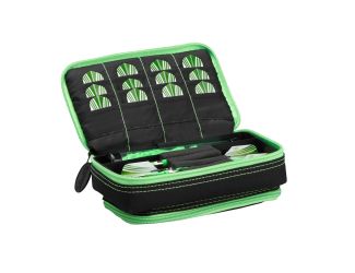 Casemaster Plazma Plus Dart Case Black with Green Zipper and Phone Pocket