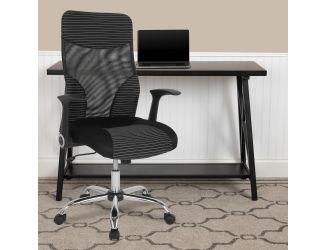 High Back Ergonomic Office Chair with Black and White Contemporary Mesh Design