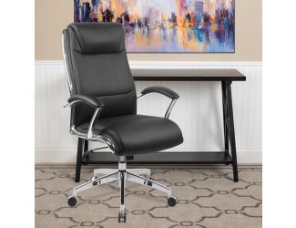 High Back Designer Black LeatherSoft Upholstered Executive Swivel Office Chair