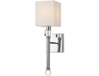 Sheridan Wall Sconce with Crystal Accents and Square Lampshade for Hardwire Installation Only, Shiny