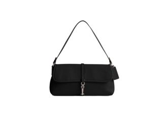 Glovetanned Leather Hamptons Bag - Black/Silver