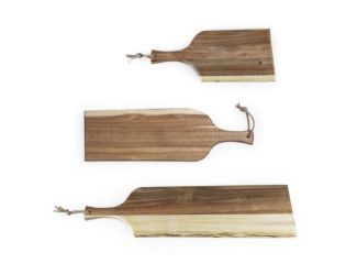 Set of 3 Artisan Serving Planks - Acacia Wood