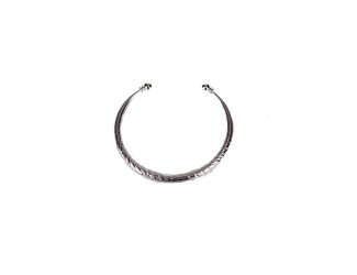 Silver 'Snakeskin' Tapered Cuff Bracelet