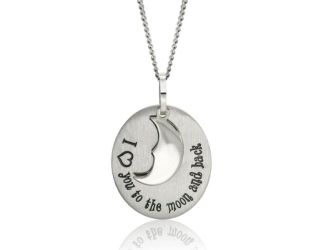 Joyful Sentiments I Heart You To The Moon And Back Pendant Necklace