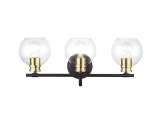 3-Light Vanity Bar Lighting for Over the Mirror in Bathroom or Powder Room, Matte Black Finish with