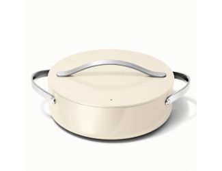 6qt Nonstick Ceramic Rondeau Pan w/ Lid Cream