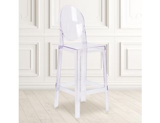 Ghost Barstool with Oval Back in Transparent Crystal - Wedding Chairs