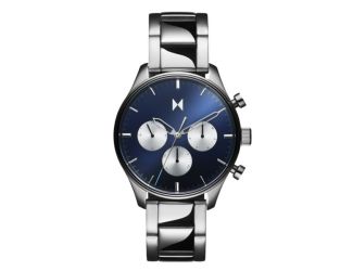 Men's Airhawk Multi-Dial Silver-Tone Stainless Steel Watch Coastal Blue Dial