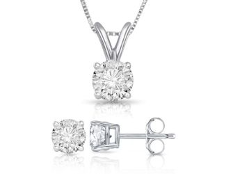 Bright White Round Lab Grown Diamond Prime Set in Sterling Silver 1.00ct, Color-FG, Clarity-SI2 SI1