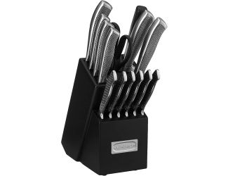15Pc Stainless Steel Cutlery Block Set - Graphix Collection