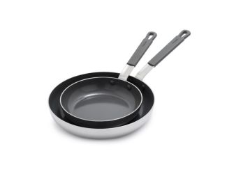 Stainless Steel PFAS-Free Nonstick 2pc Fry Pan Set
