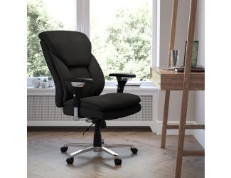 24/7 Intensive Use Big & Tall 400 lb. Rated High Back Black Fabric Chair