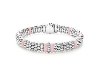 Single Station Diamond Caviar Bracelet Size 6.25"-6.75"