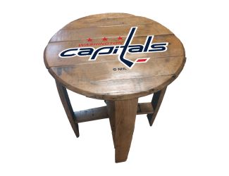 Washington Capitals Oak Barrel Table