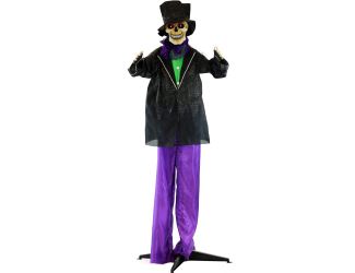5-Ft. Marty the Voodoo Skeleton Groom, Indoor or Covered Outdoor Halloween Decoration, Red LED Eyes,