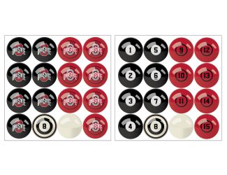 Ohio State Billiard Balls With Numbers